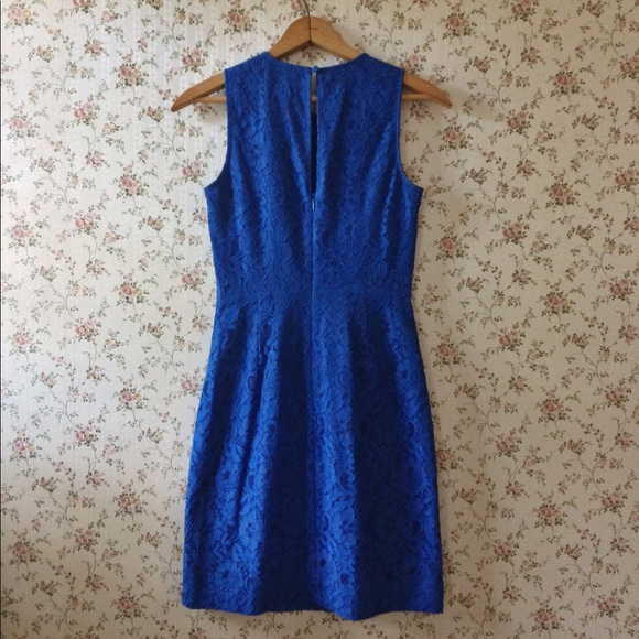 JCrew Blue Floral Lace Shift Dress - Picture 4 of 8